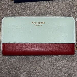 Kate Spade Mint and Burgundy Wallet